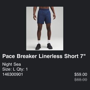 lululemon athletica Men's Pace Breaker Shorts - Night Sea